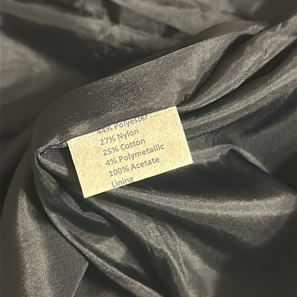 Sara Campbell Black Jacquard Dress Gold Dots Ruffle Detail Sz 10 Party Chic - Picture 9 of 10